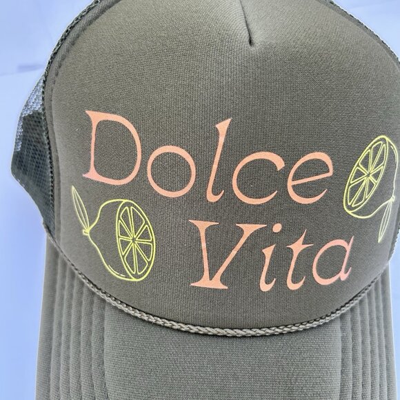 Ascot + Hart for Anthropologie Dolce Vita Green Trucker Hat Cap Boho Outdoor - Picture 2 of 7